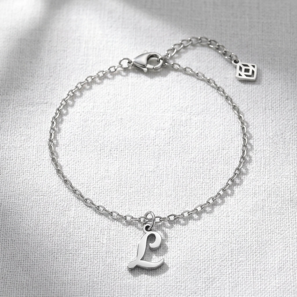 Initial Bracelet | Any Letter, 4 Styles | Gold, Silver & Platinum