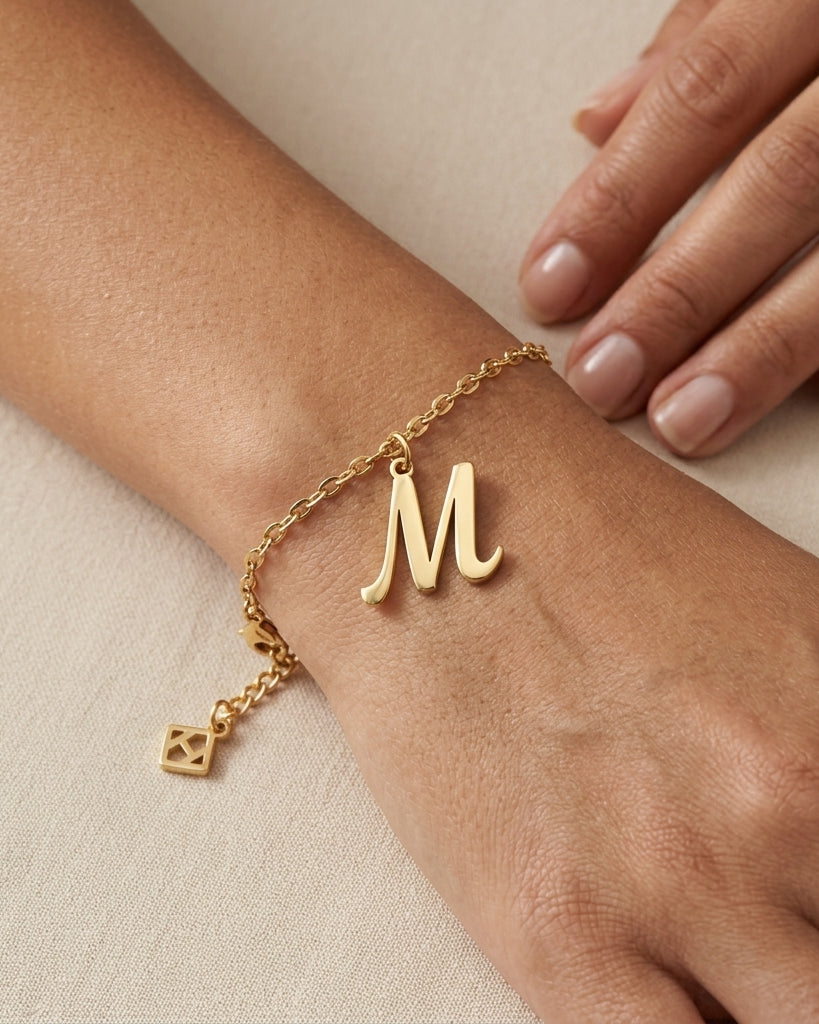 Initial Bracelet | Any Letter, 4 Styles | Gold, Silver & Platinum