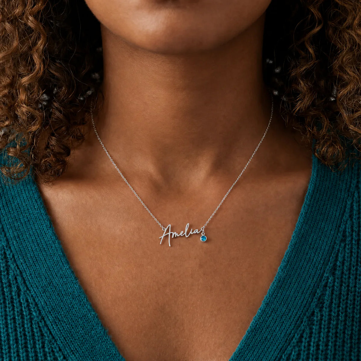 Personalised Name & Birthstone Necklace | HBD Jewellery