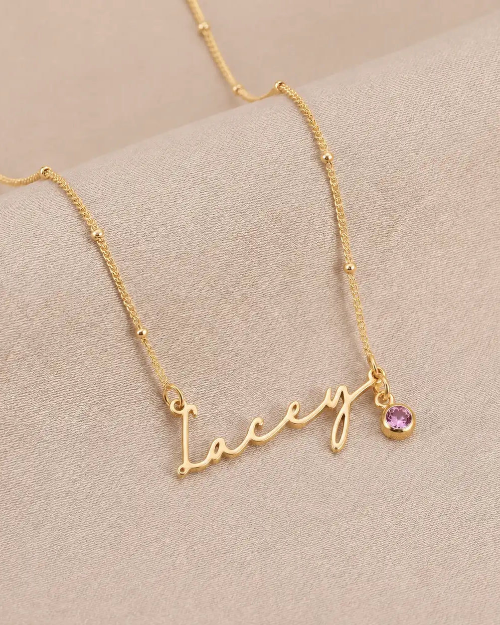 Personalised Name & Birthstone Necklace | HBD Jewellery