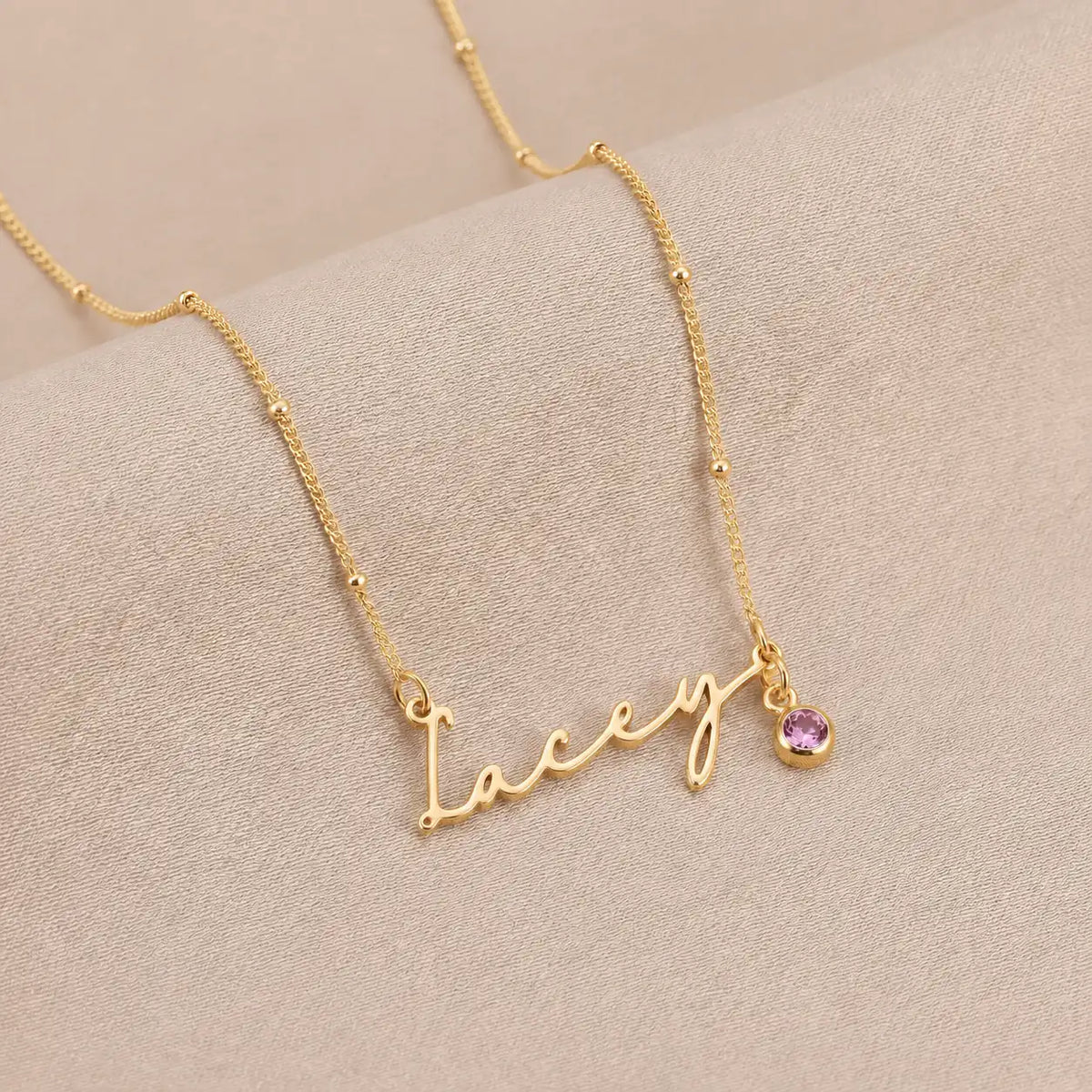 Personalised Name & Birthstone Necklace | HBD Jewellery
