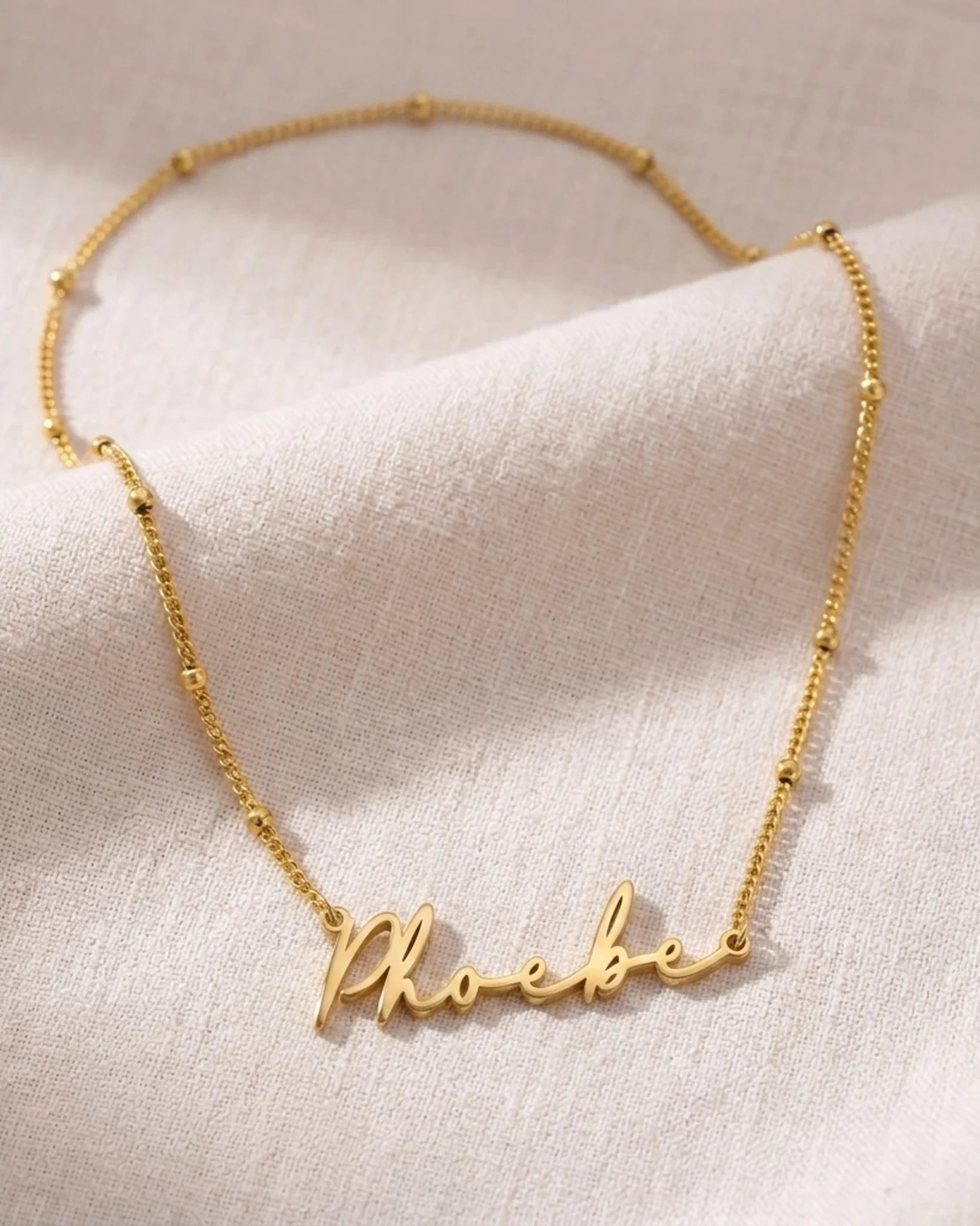 Phoebe Name Necklace | 18ct Gold, Silver & Vermeil | Ready to Ship