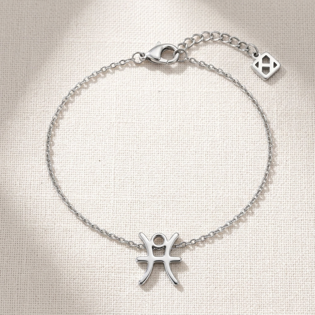 Pisces Zodiac Bracelet | Star Sign Charm, Gold & Silver