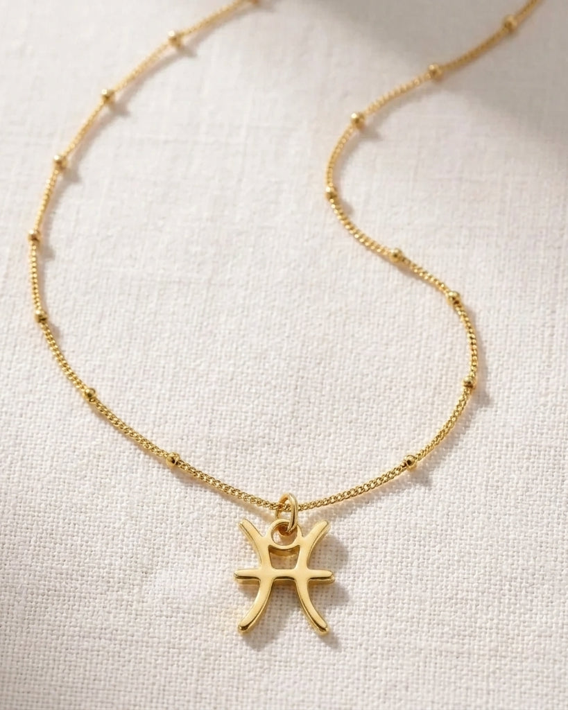 Pisces Zodiac Necklace | Star Sign Pendant, Gold & Silver