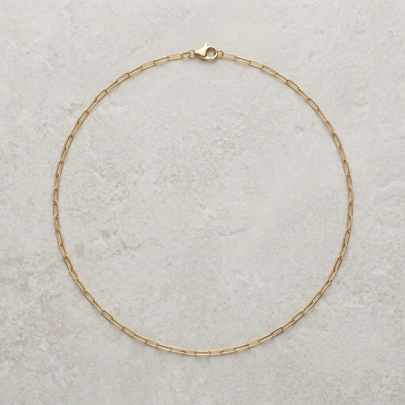 Plain Flat Belcher Necklace in 18ct Gold or Sterling Silver