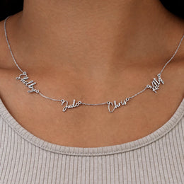 Personalised Four Name Necklace | Gold & Silver Jewellery