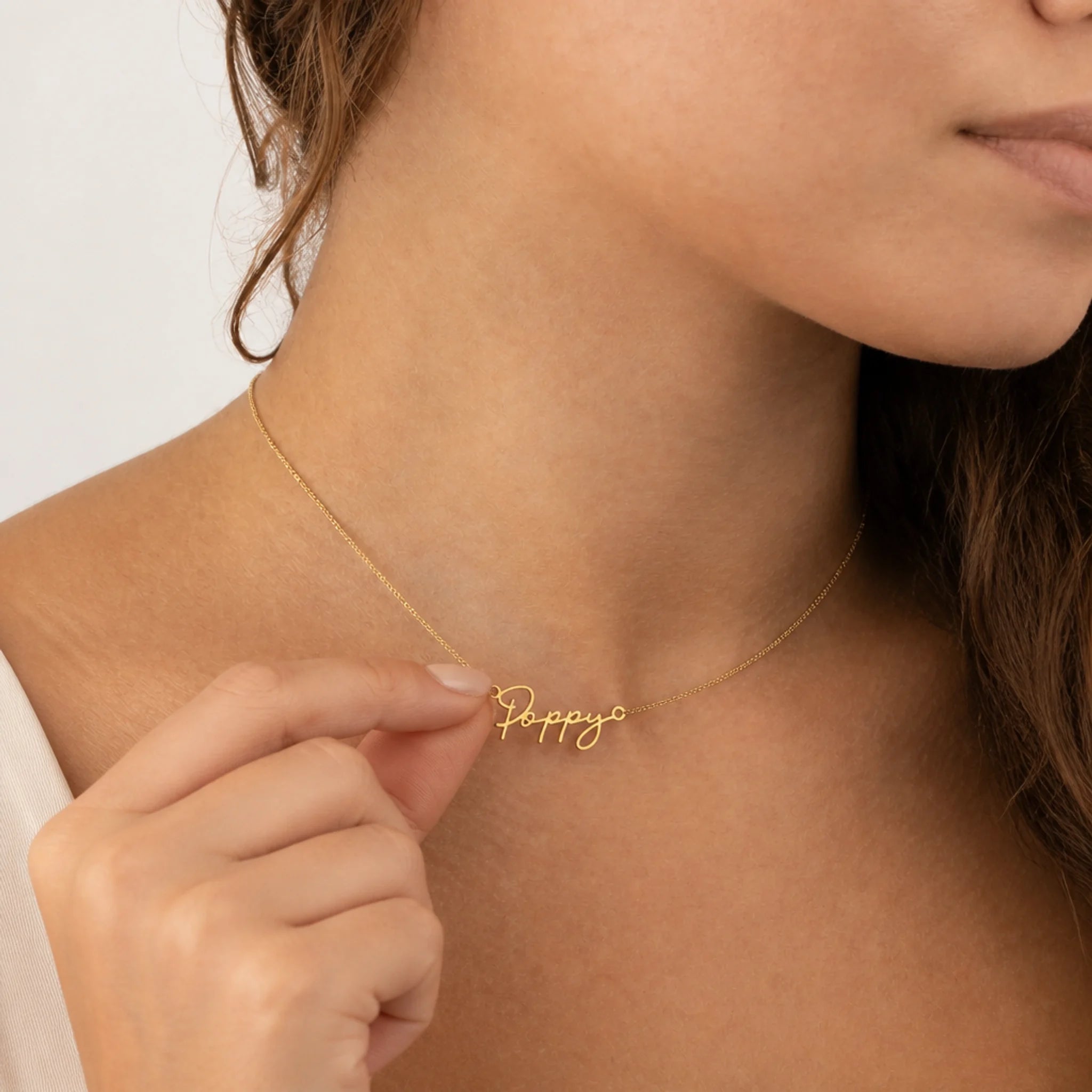 Poppy Name Necklace | 18ct Gold, Silver & Vermeil | Ready to Ship