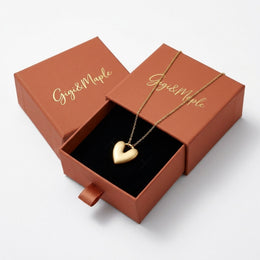 Puffy Heart Charm Necklace & Bracelet