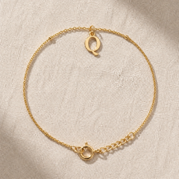 Q Bracelet | Initial & Letter Q Charm, Gold & Silver