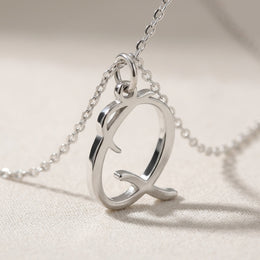 Q Necklace | Initial & Letter Q Pendant, Gold & Silver