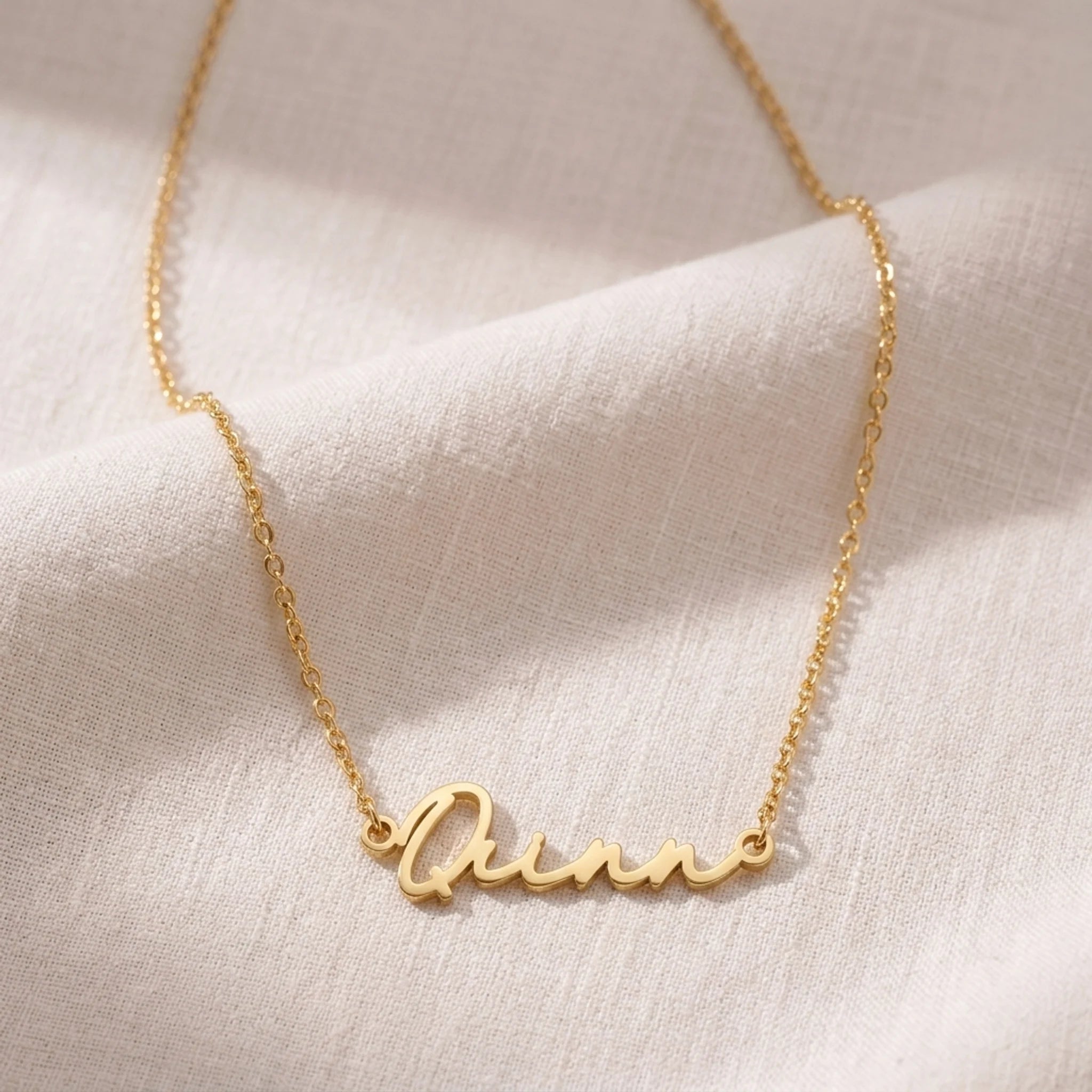Quinn Name Necklace | 18ct Gold, Silver & Vermeil | Ready to Ship