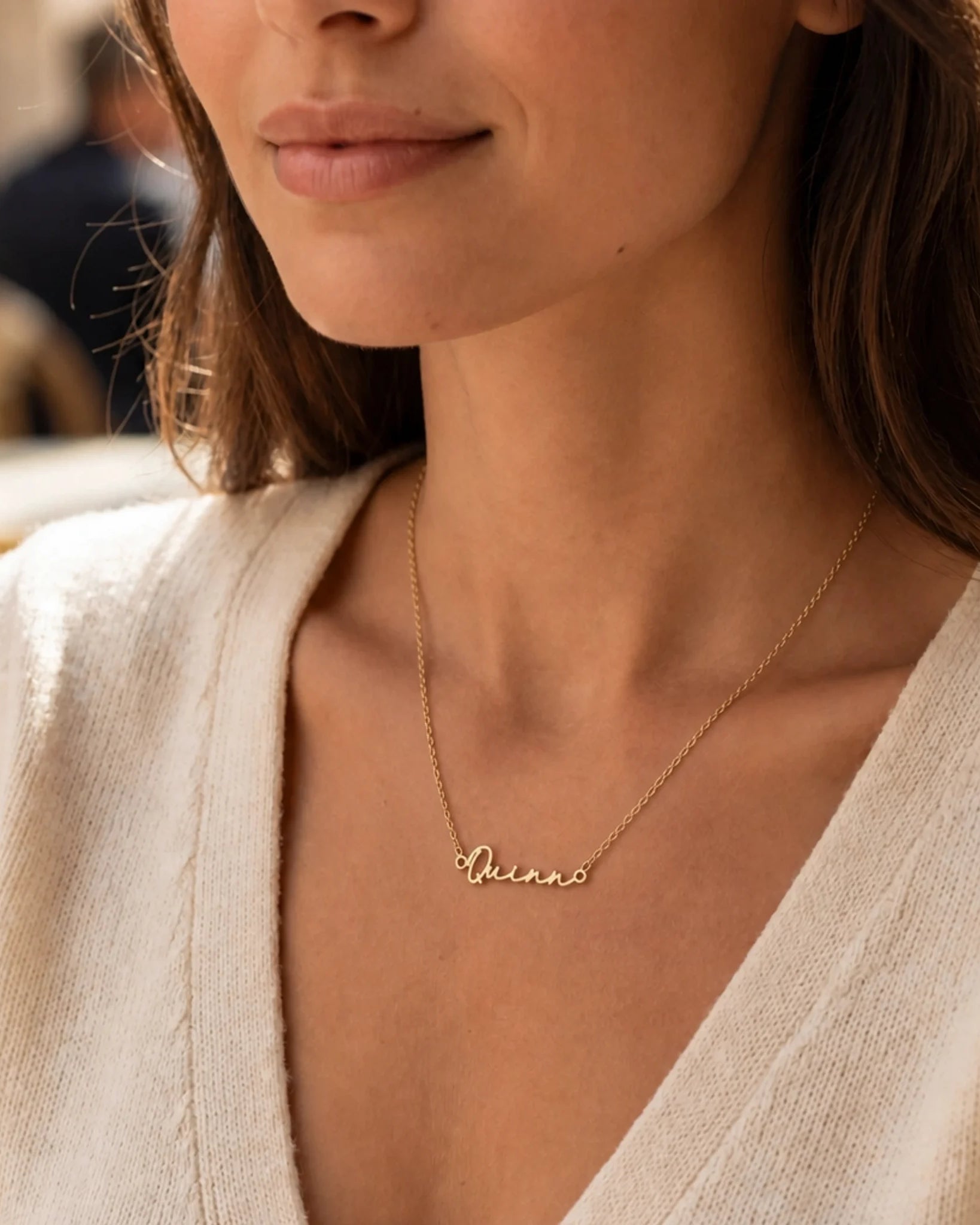Quinn Name Necklace | 18ct Gold, Silver & Vermeil | Ready to Ship