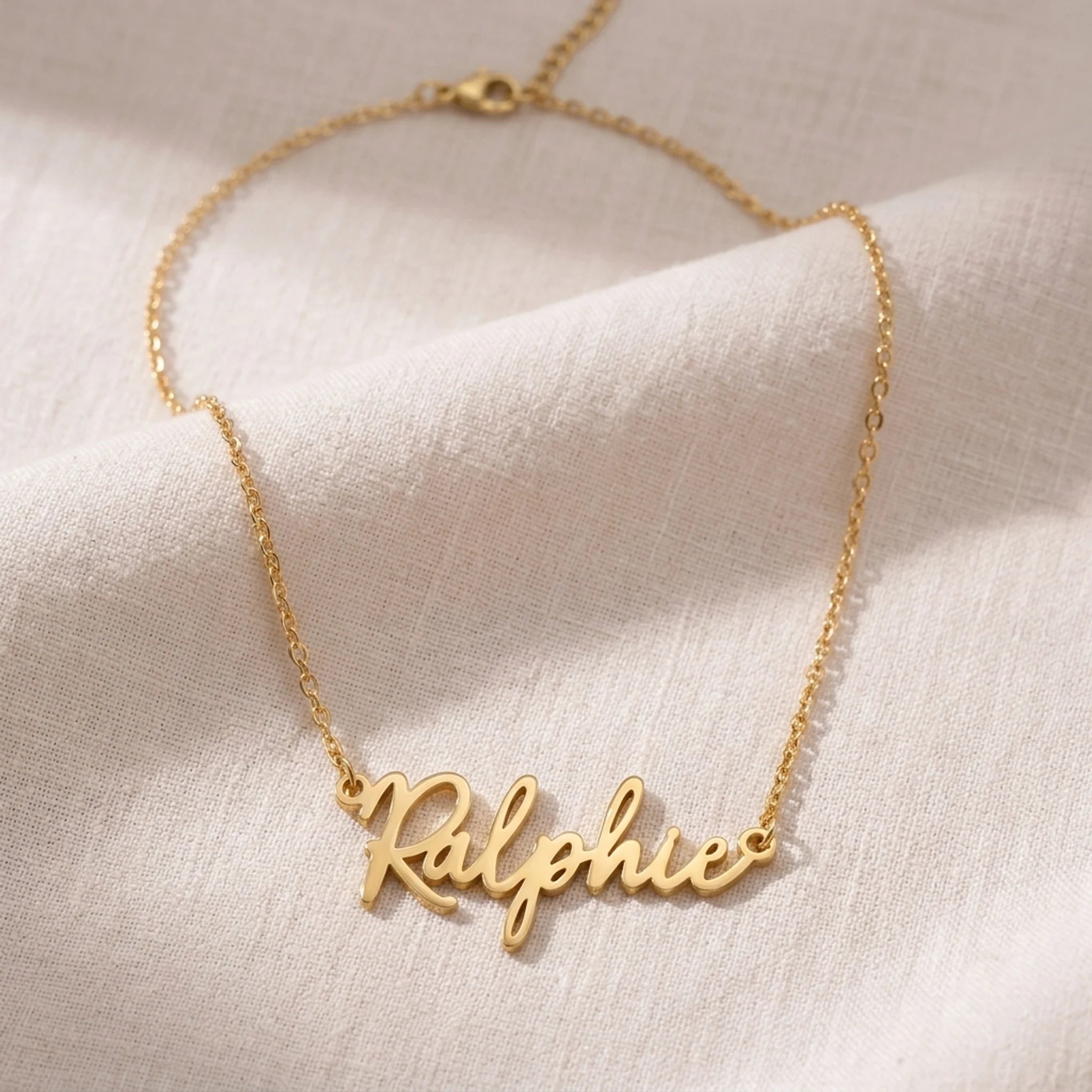 Ralphie Name Necklace | 18ct Gold, Silver & Vermeil | Ready to Ship
