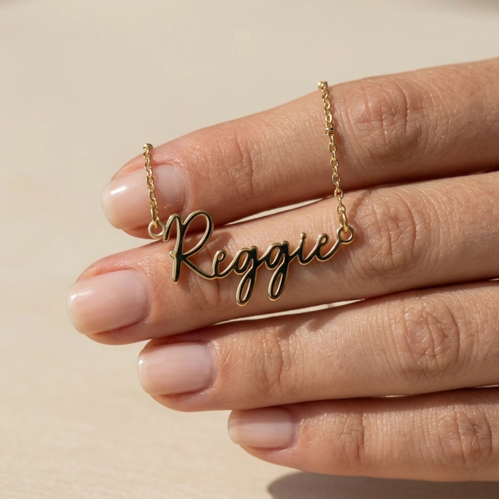 Reggie Name Necklace | 18ct Gold, Silver & Vermeil | Ready to Ship