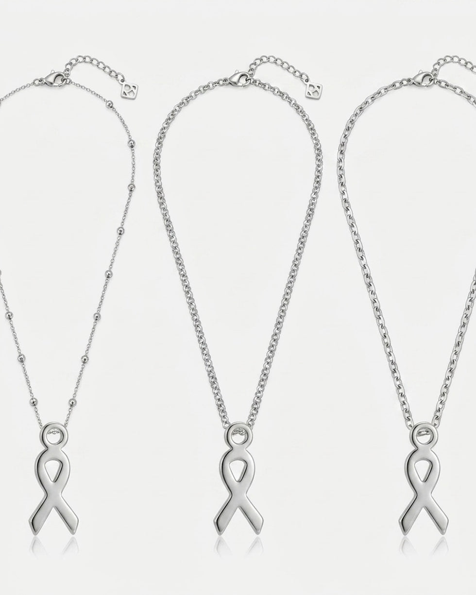 Ribbon Charm Necklace & Bracelet