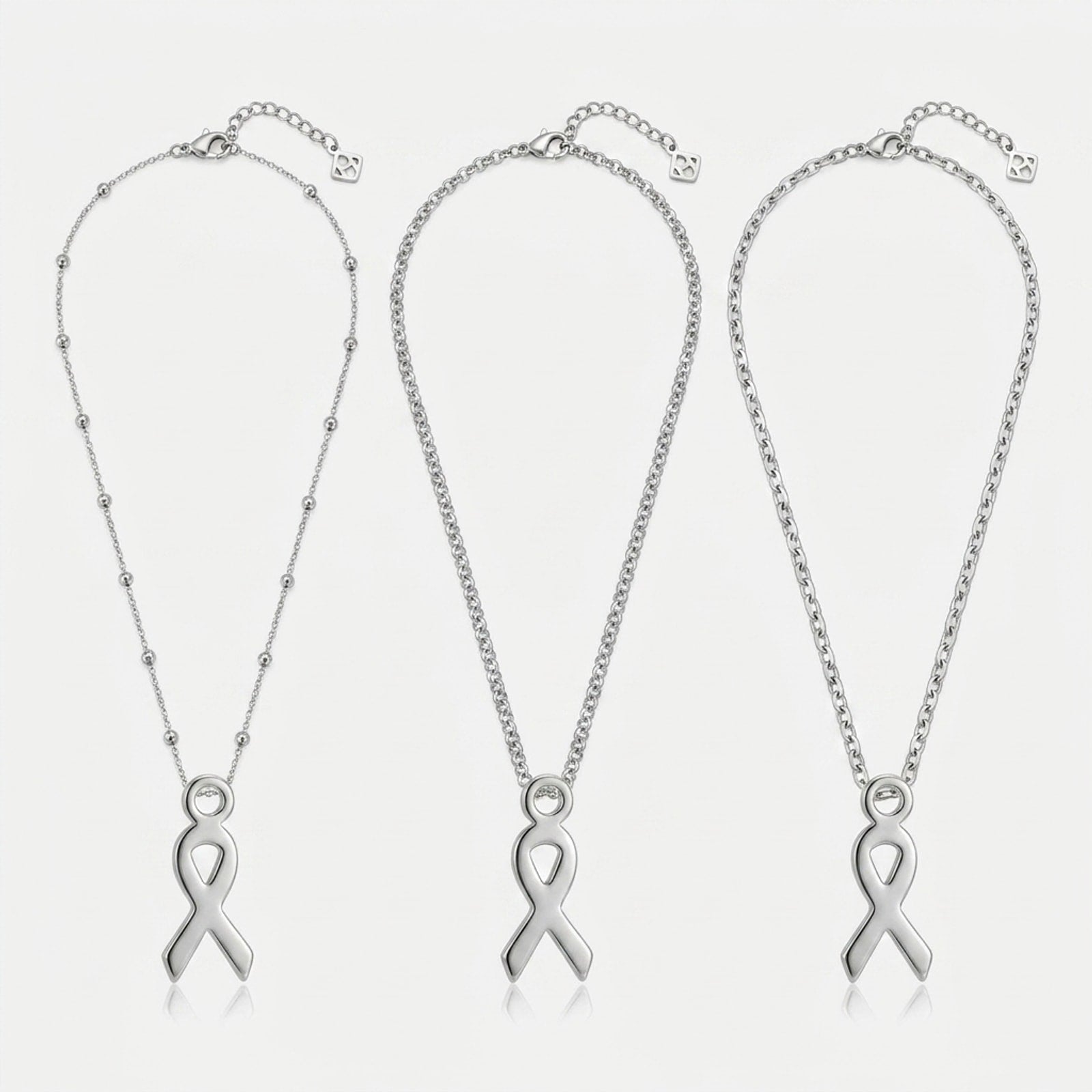 Ribbon Charm Necklace & Bracelet