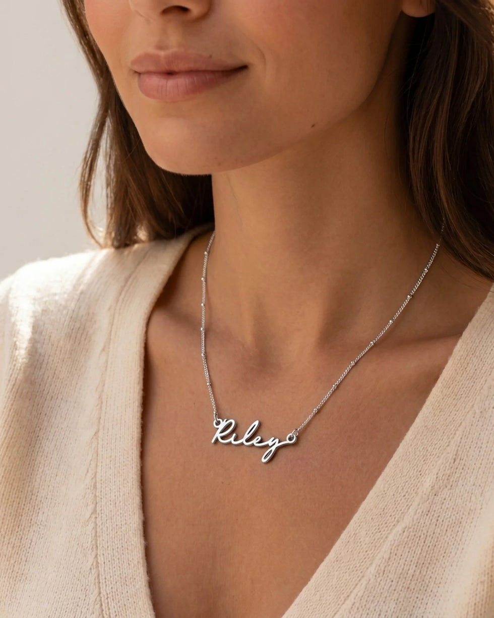 Riley Name Necklace | 18ct Gold, Silver & Vermeil | Ready to Ship