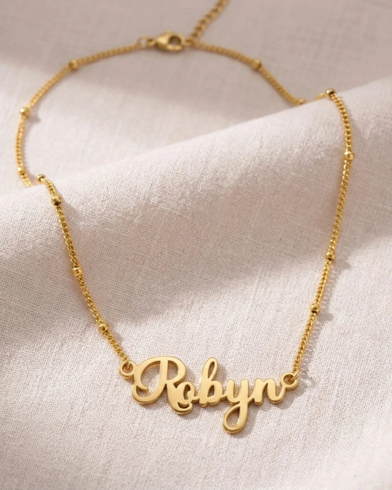 Robyn Name Necklace | 18ct Gold, Silver & Vermeil | Ready to Ship