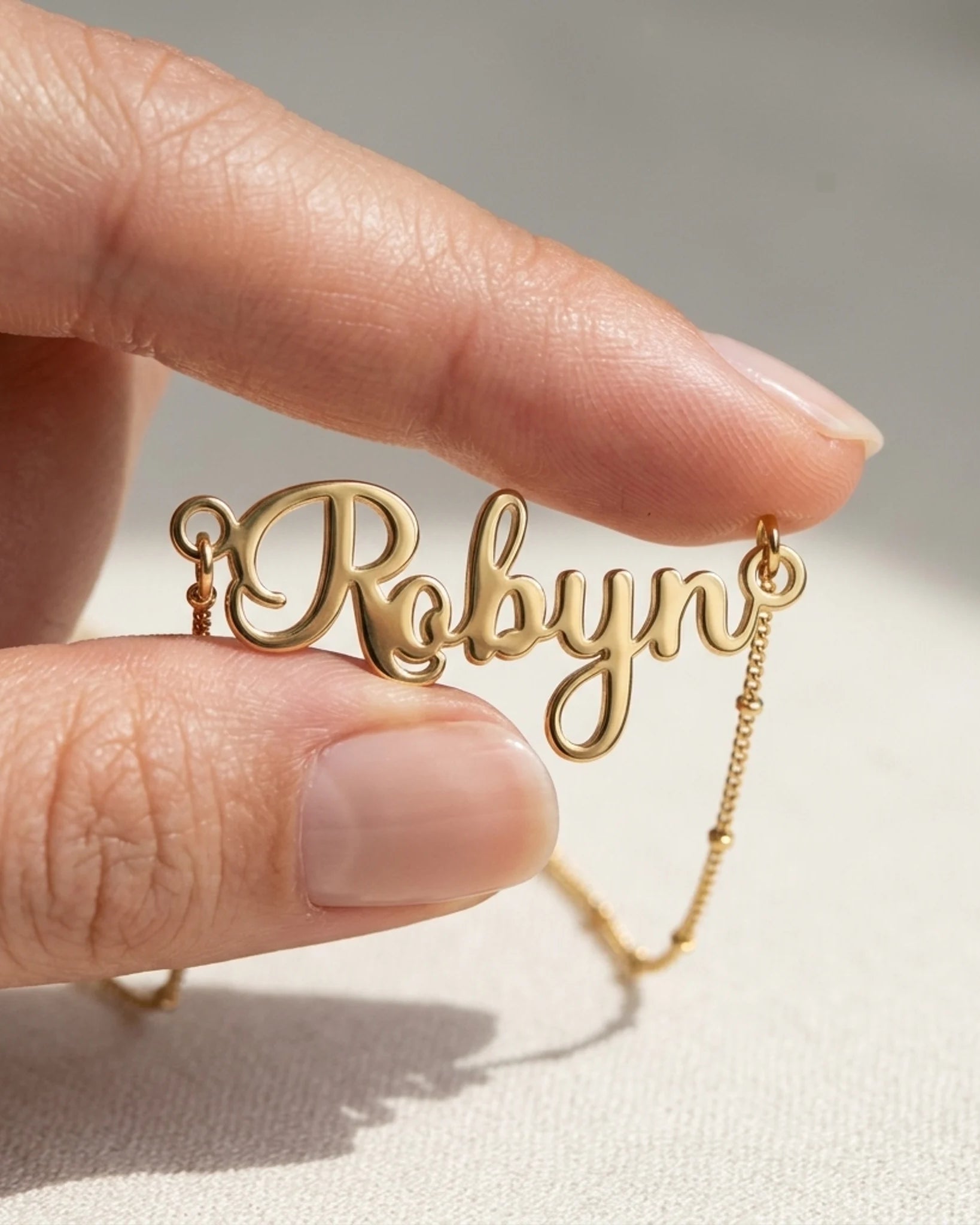 Robyn Name Necklace | 18ct Gold, Silver & Vermeil | Ready to Ship