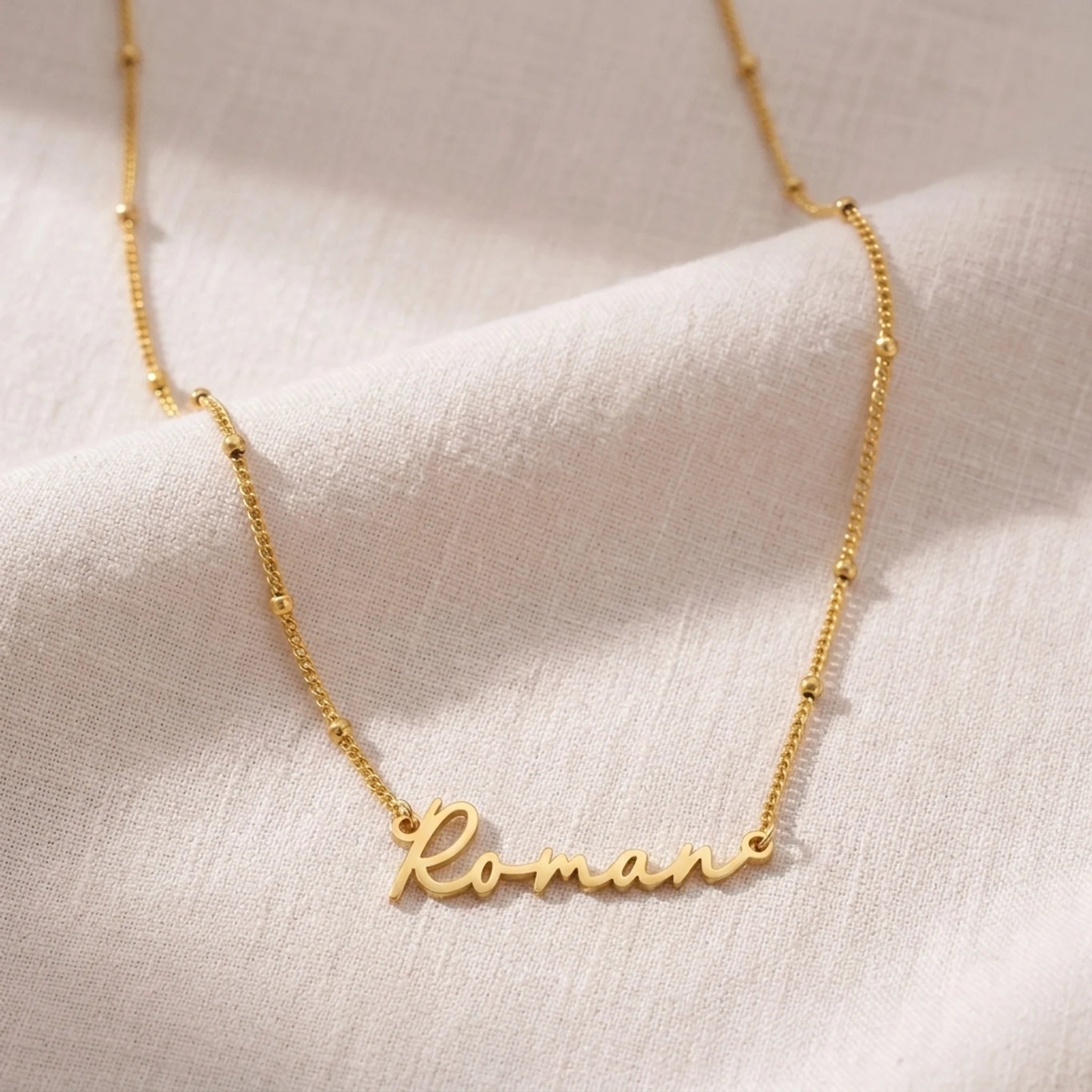 Roman Name Necklace | 18ct Gold, Silver & Vermeil | Ready to Ship