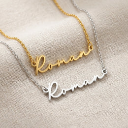 Roman Name Necklace | 18ct Gold, Silver & Vermeil | Ready to Ship