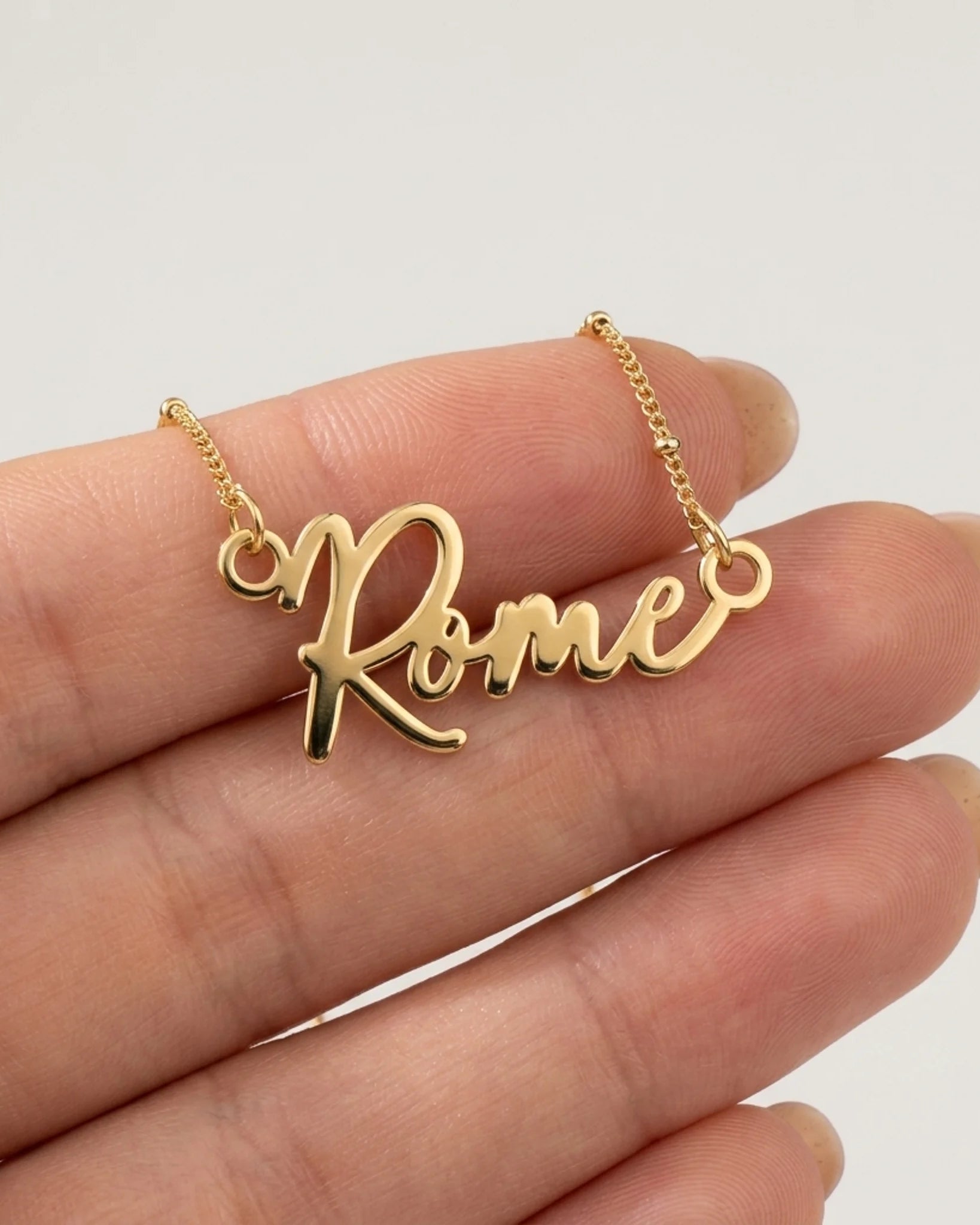 Rome Name Necklace | 18ct Gold, Silver & Vermeil | Ready to Ship