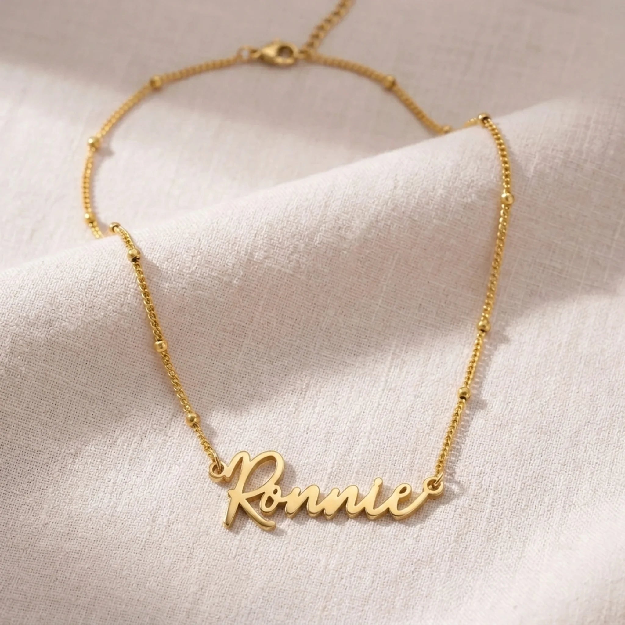 Ronnie Name Necklace | 18ct Gold, Silver & Vermeil | Ready to Ship