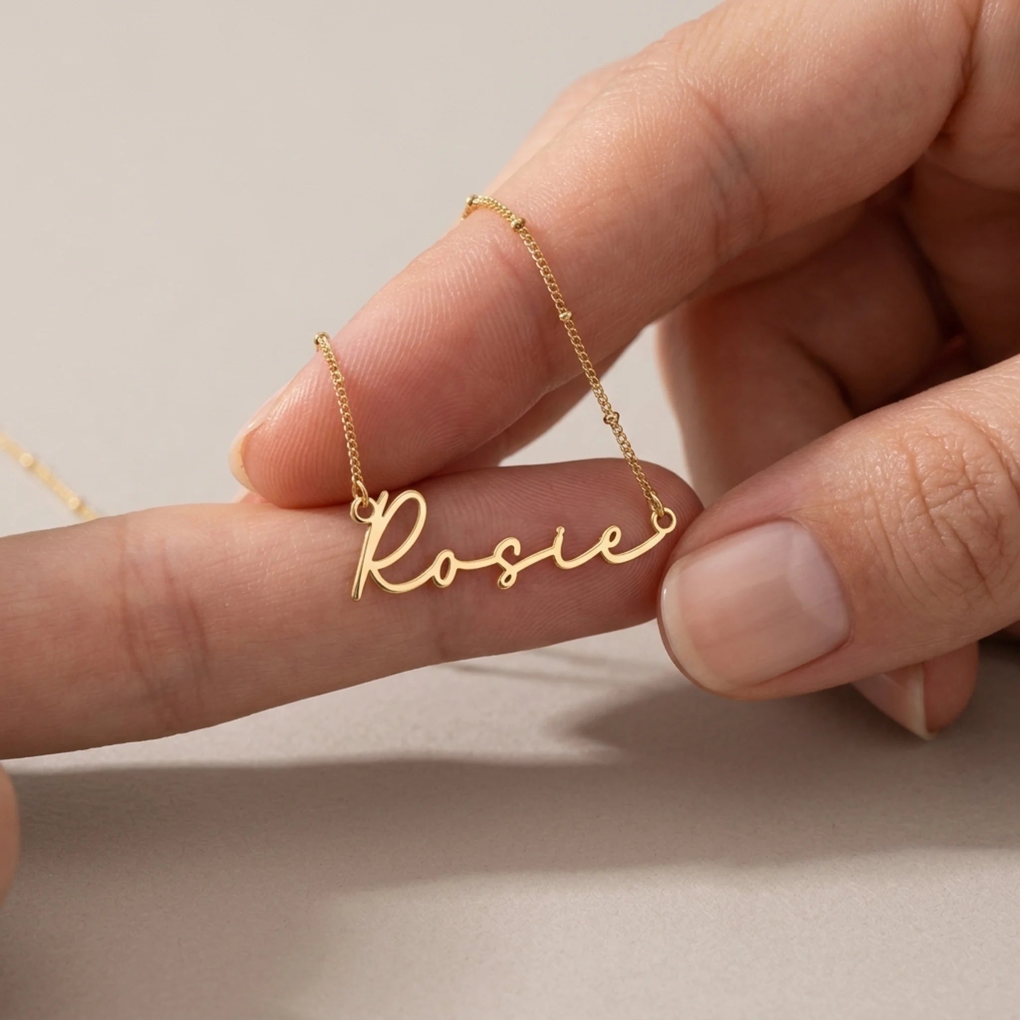 Rosie Name Necklace | 18ct Gold, Silver & Vermeil | Ready to Ship