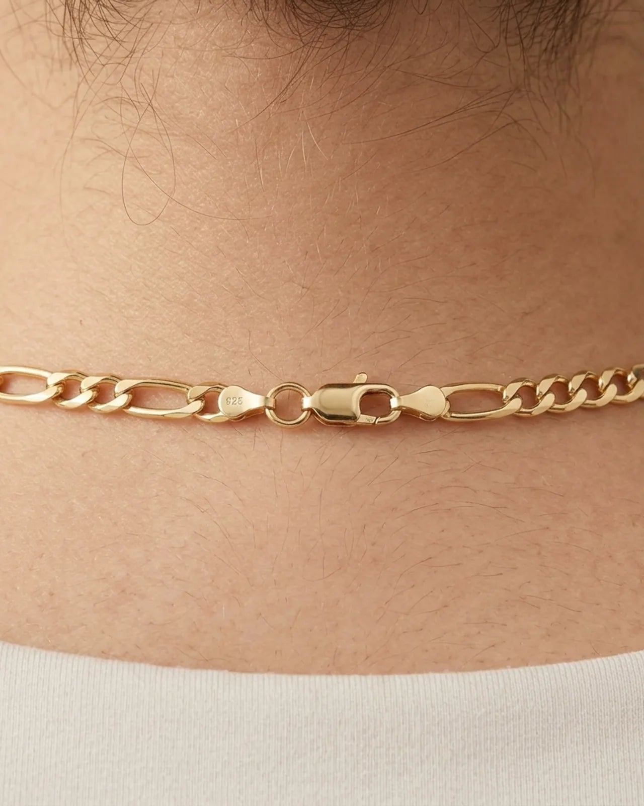 Round & Oval Link Chain Necklace in 18k Yellow Gold & 925 Sterling Silver