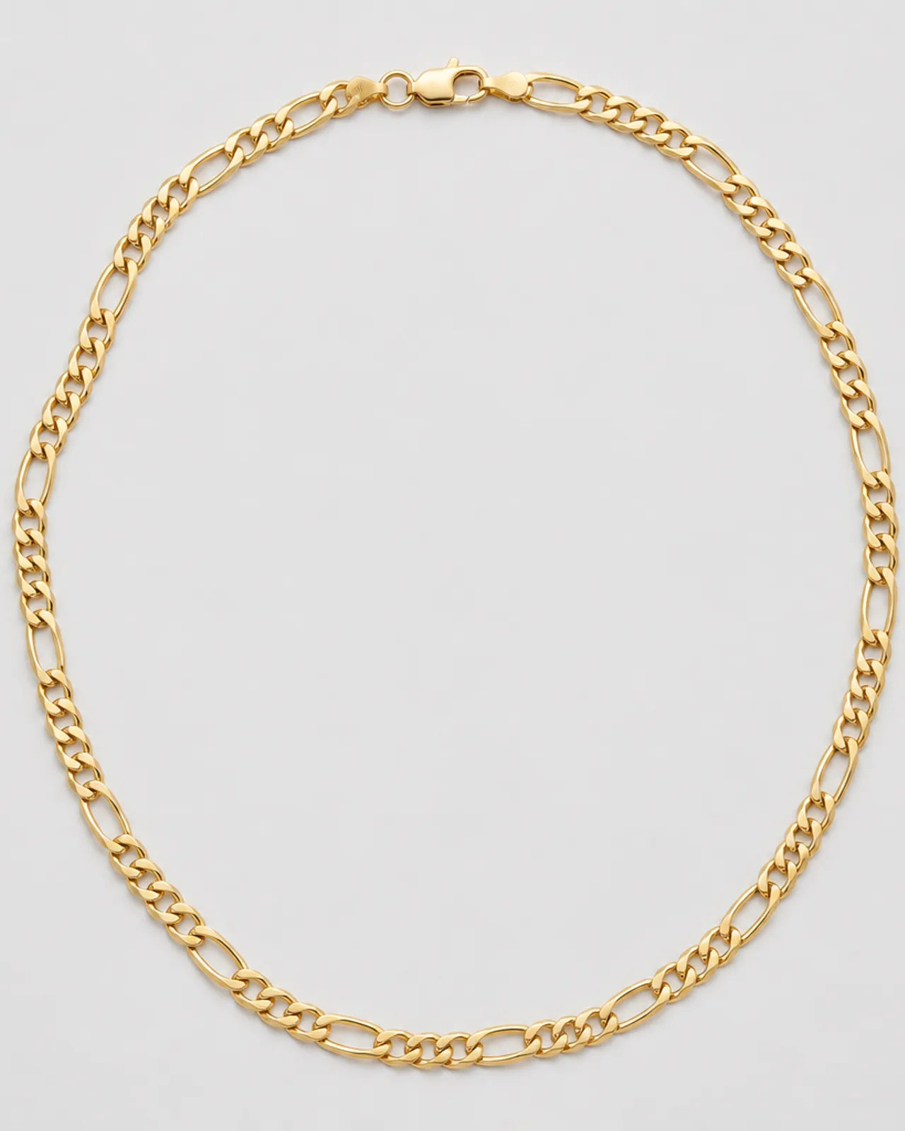 Round & Oval Link Chain Necklace in 18k Yellow Gold & 925 Sterling Silver