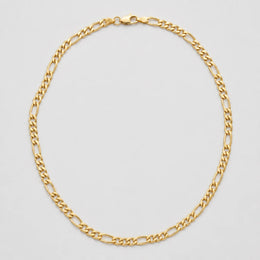 Round & Oval Link Chain Necklace in 18k Yellow Gold & 925 Sterling Silver