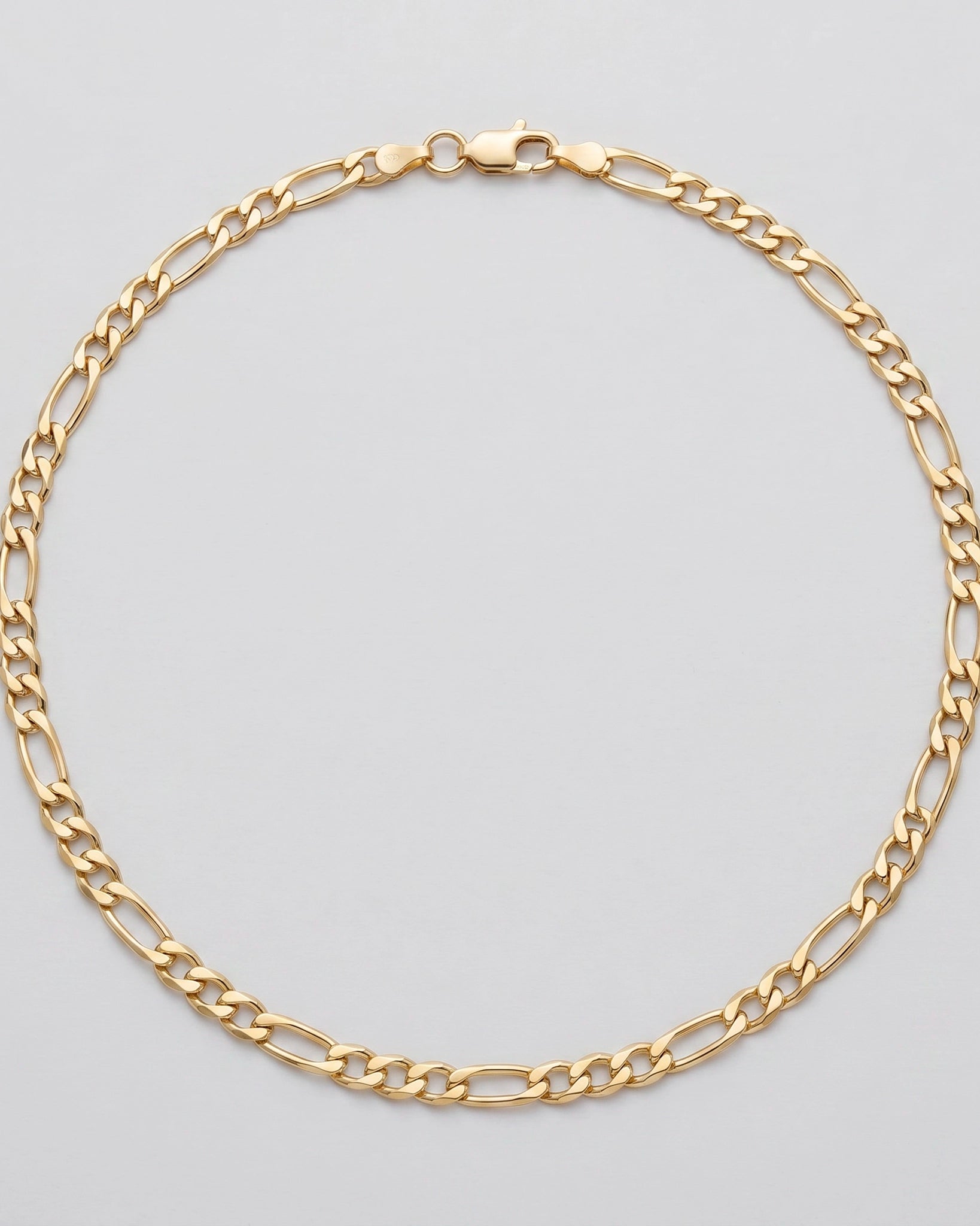 Round & Oval Link Chain Necklace in 18k Yellow Gold & 925 Sterling Silver
