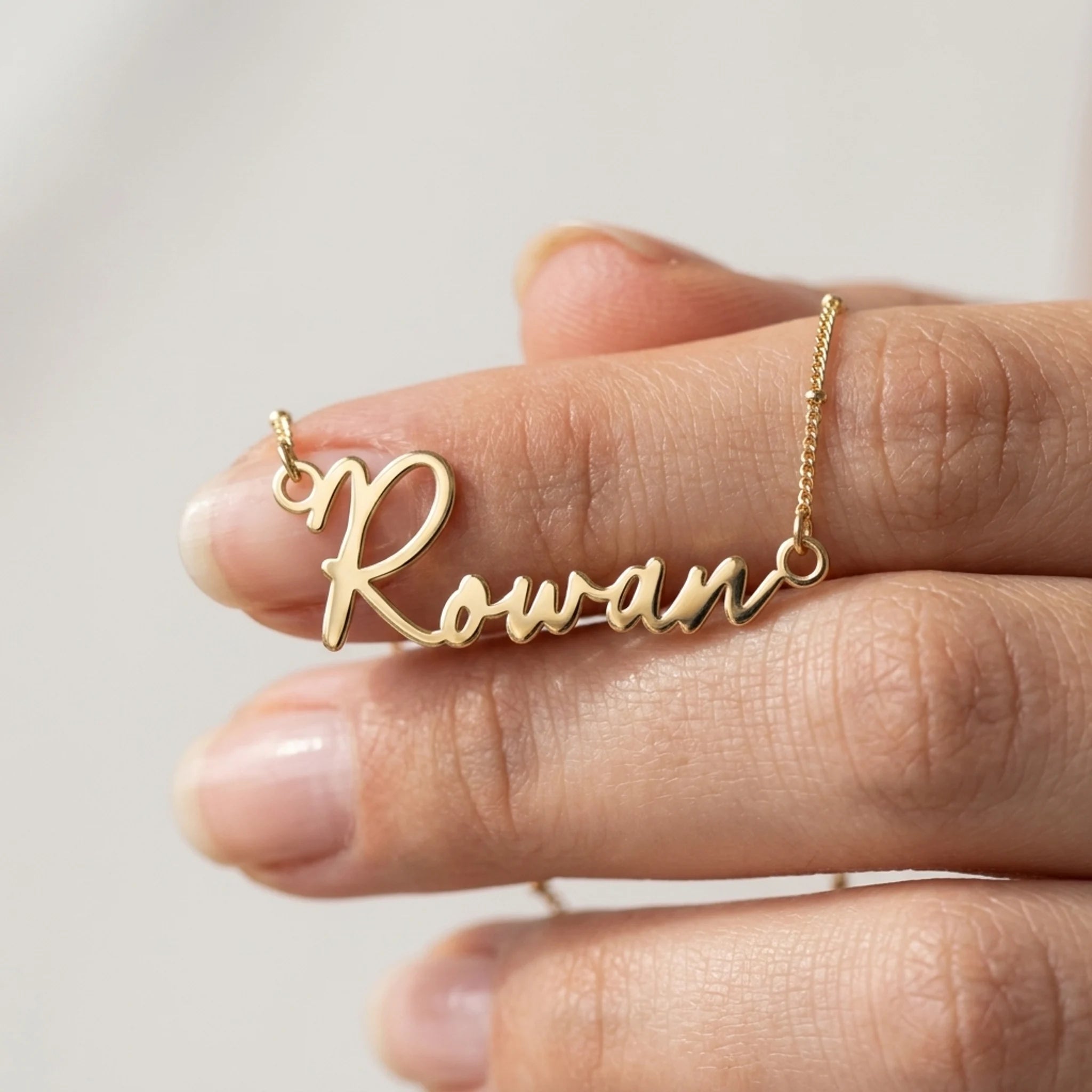Rowan Name Necklace | 18ct Gold, Silver & Vermeil | Ready to Ship