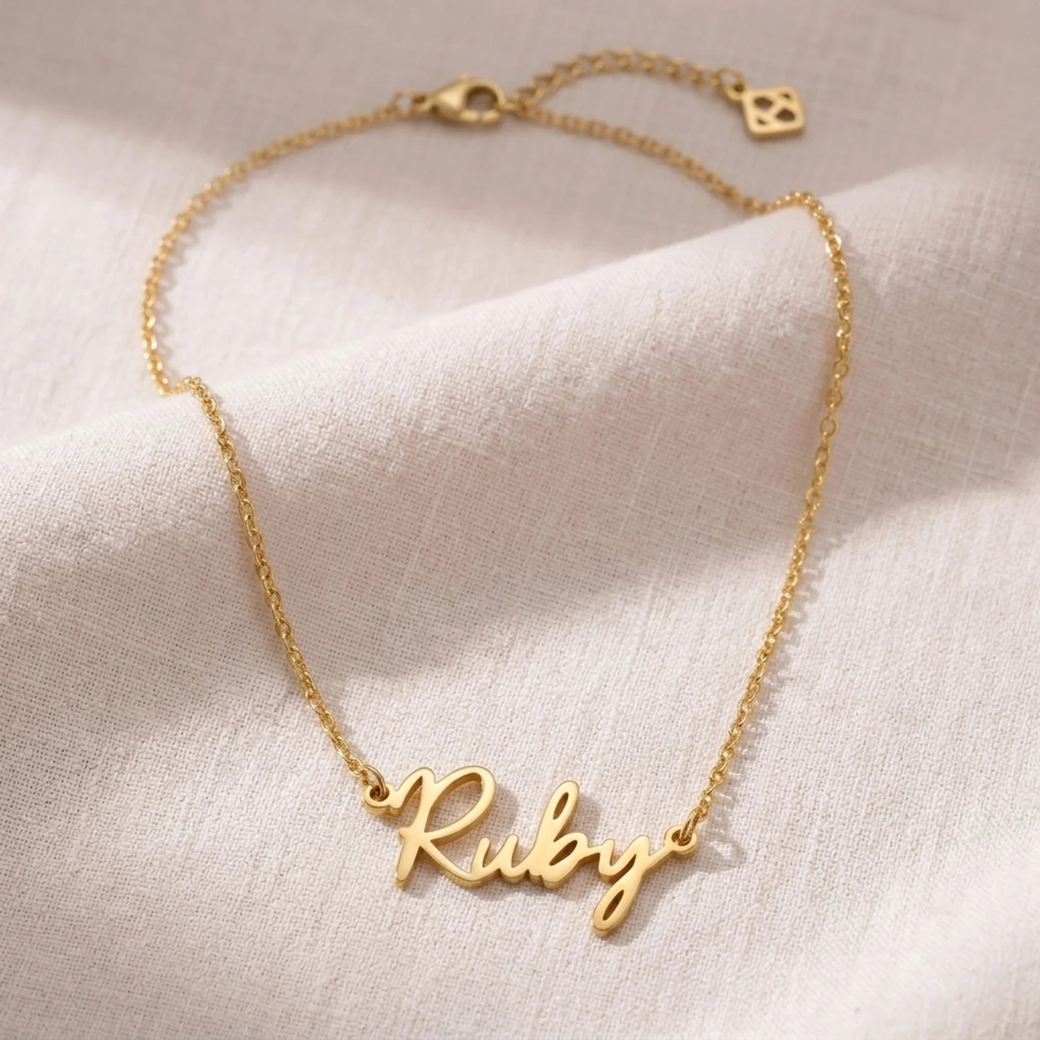 Ruby Name Necklace | 18ct Gold, Silver & Vermeil | Ready to Ship