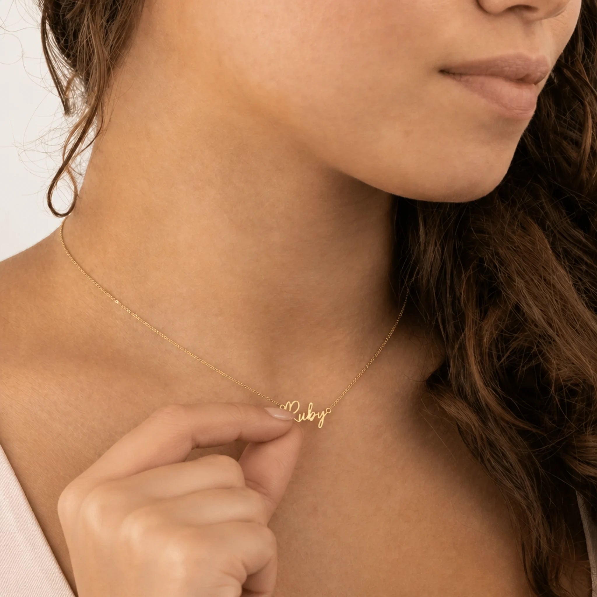 Ruby Name Necklace | 18ct Gold, Silver & Vermeil | Ready to Ship