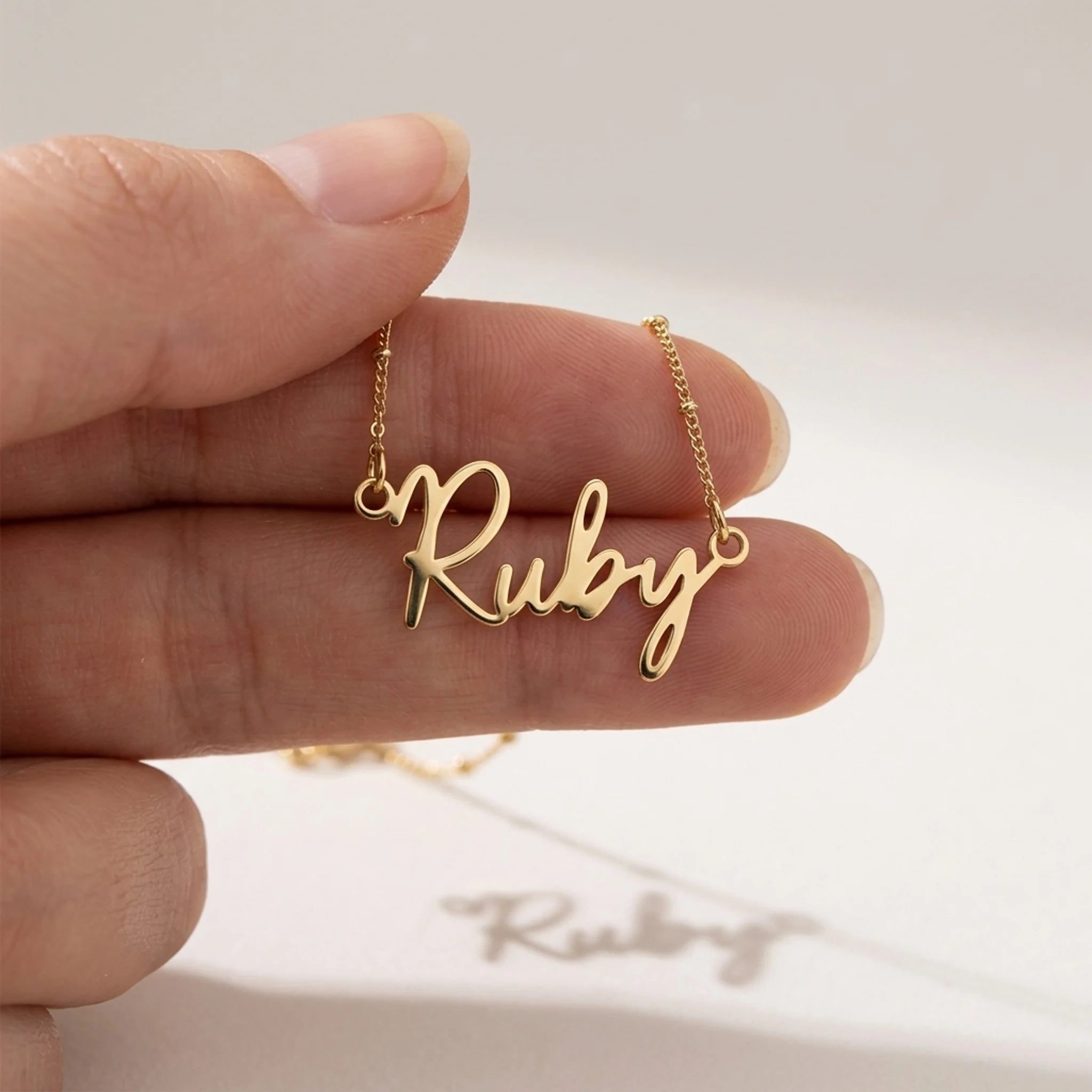 Ruby Name Necklace | 18ct Gold, Silver & Vermeil | Ready to Ship
