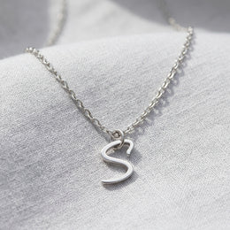 S Necklace | Initial & Letter S Pendant, Gold & Silver