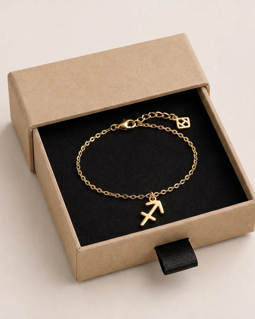 Sagittarius Zodiac Bracelet | Star Sign Charm, Gold & Silver