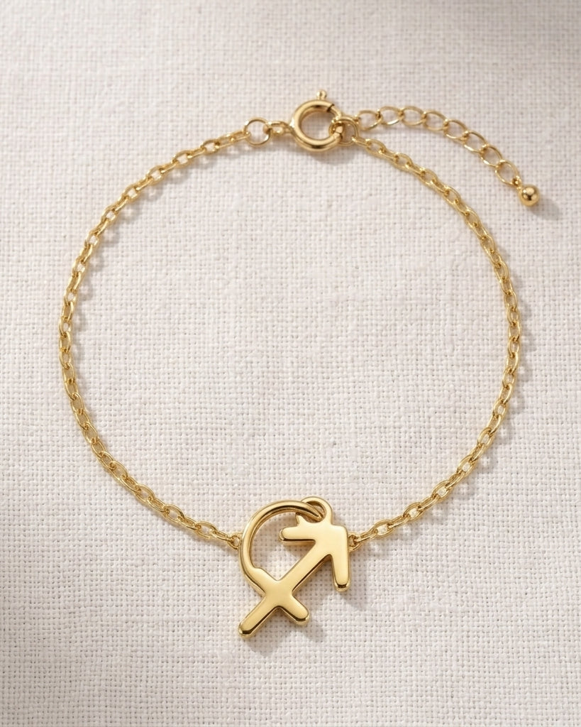 Sagittarius Zodiac Bracelet | Star Sign Charm, Gold & Silver