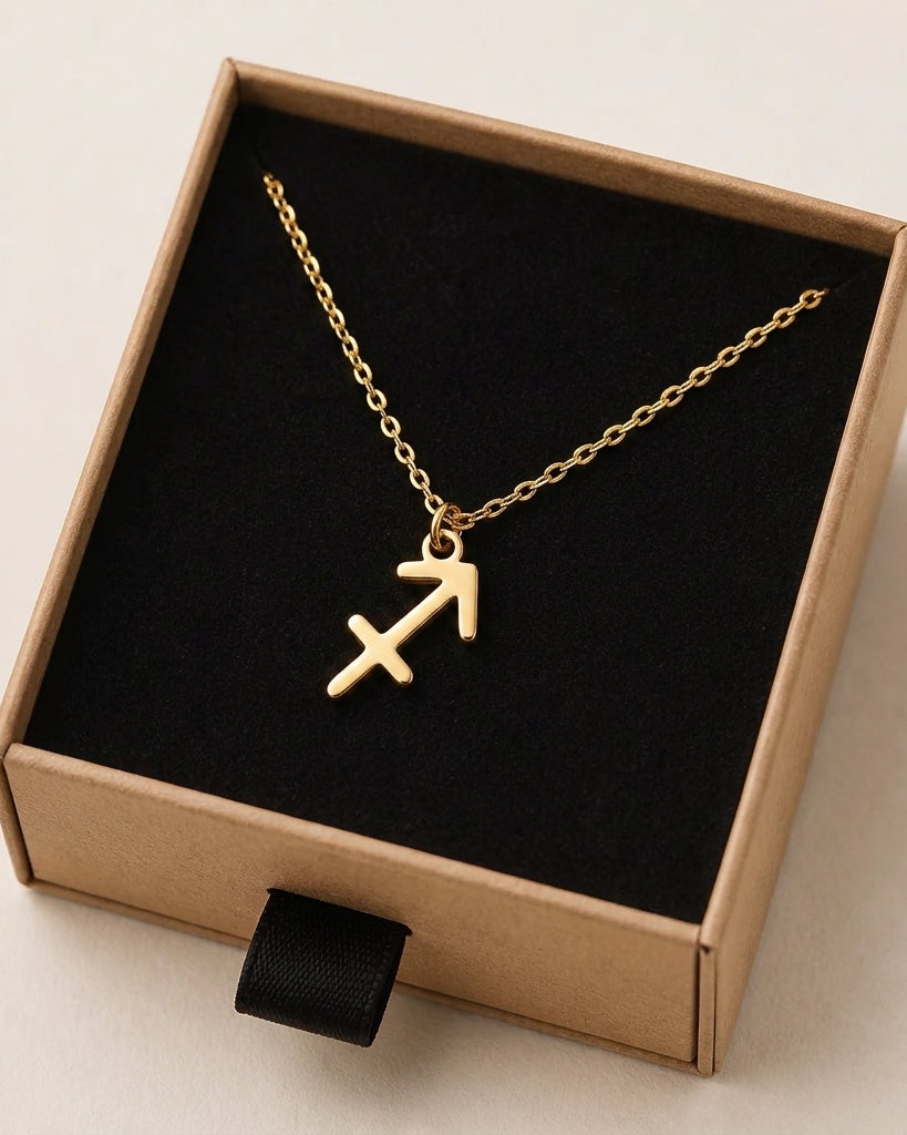 Sagittarius Zodiac Necklace | Star Sign Pendant, Gold & Silver