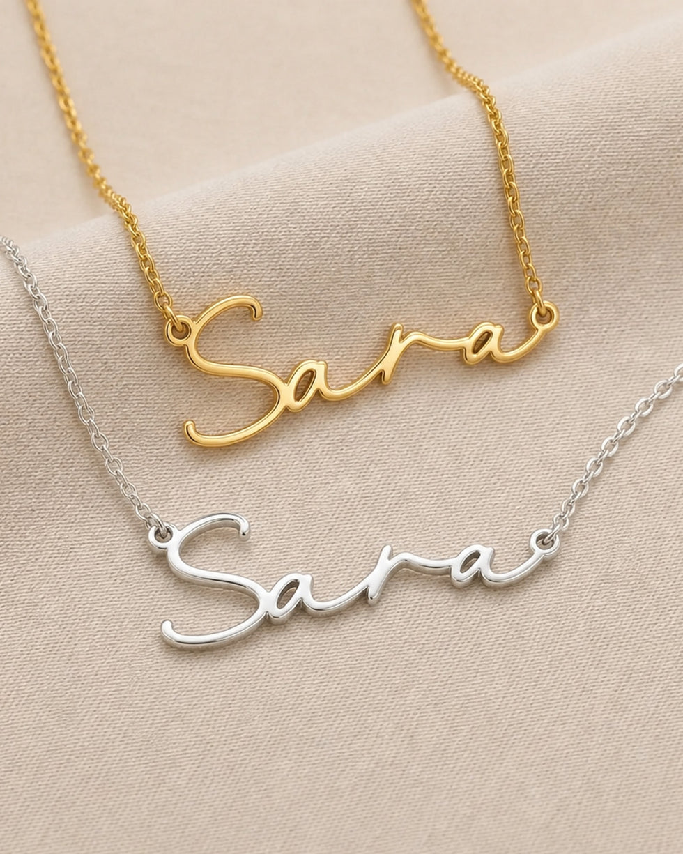Sara Name Necklace | 18ct Gold, Silver & Vermeil | Ready to Ship