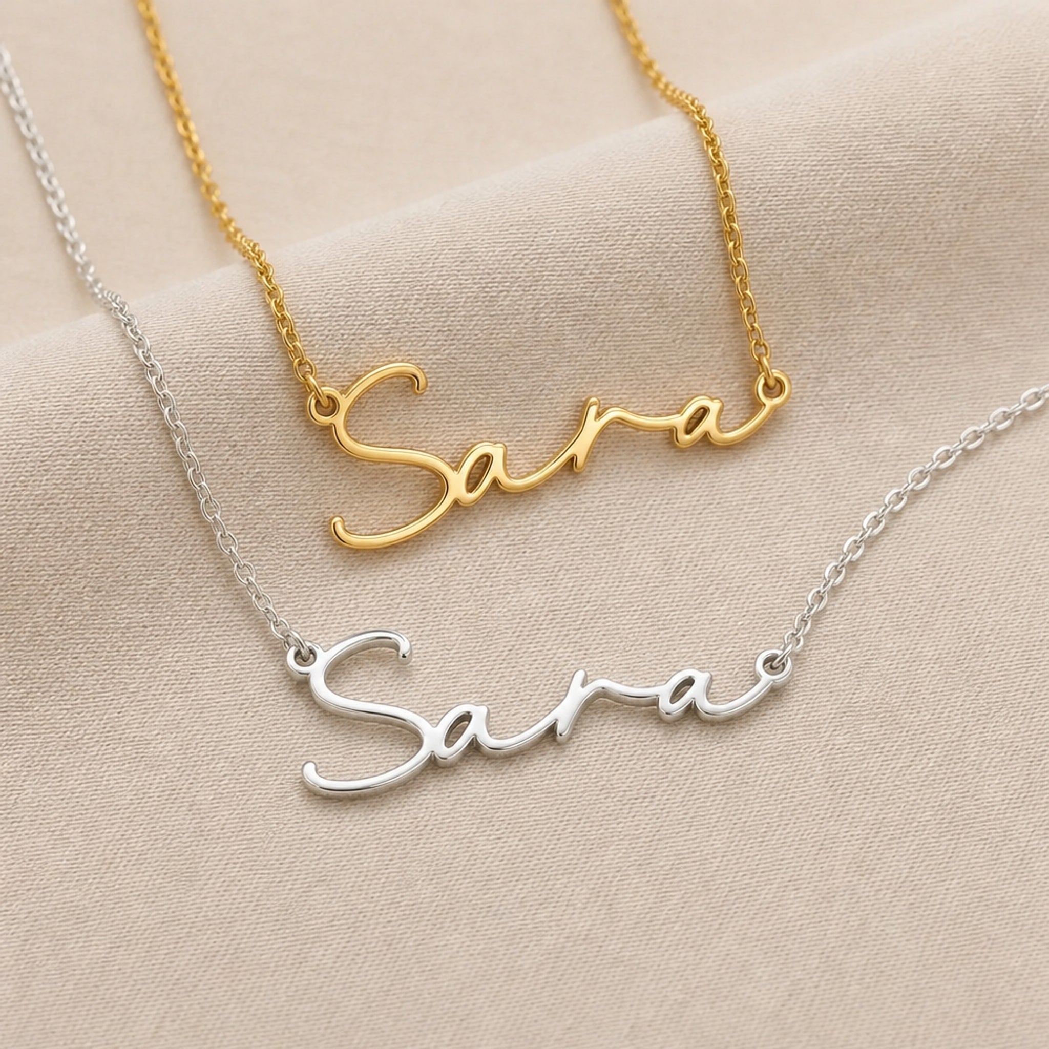Sara Name Necklace | 18ct Gold, Silver & Vermeil | Ready to Ship