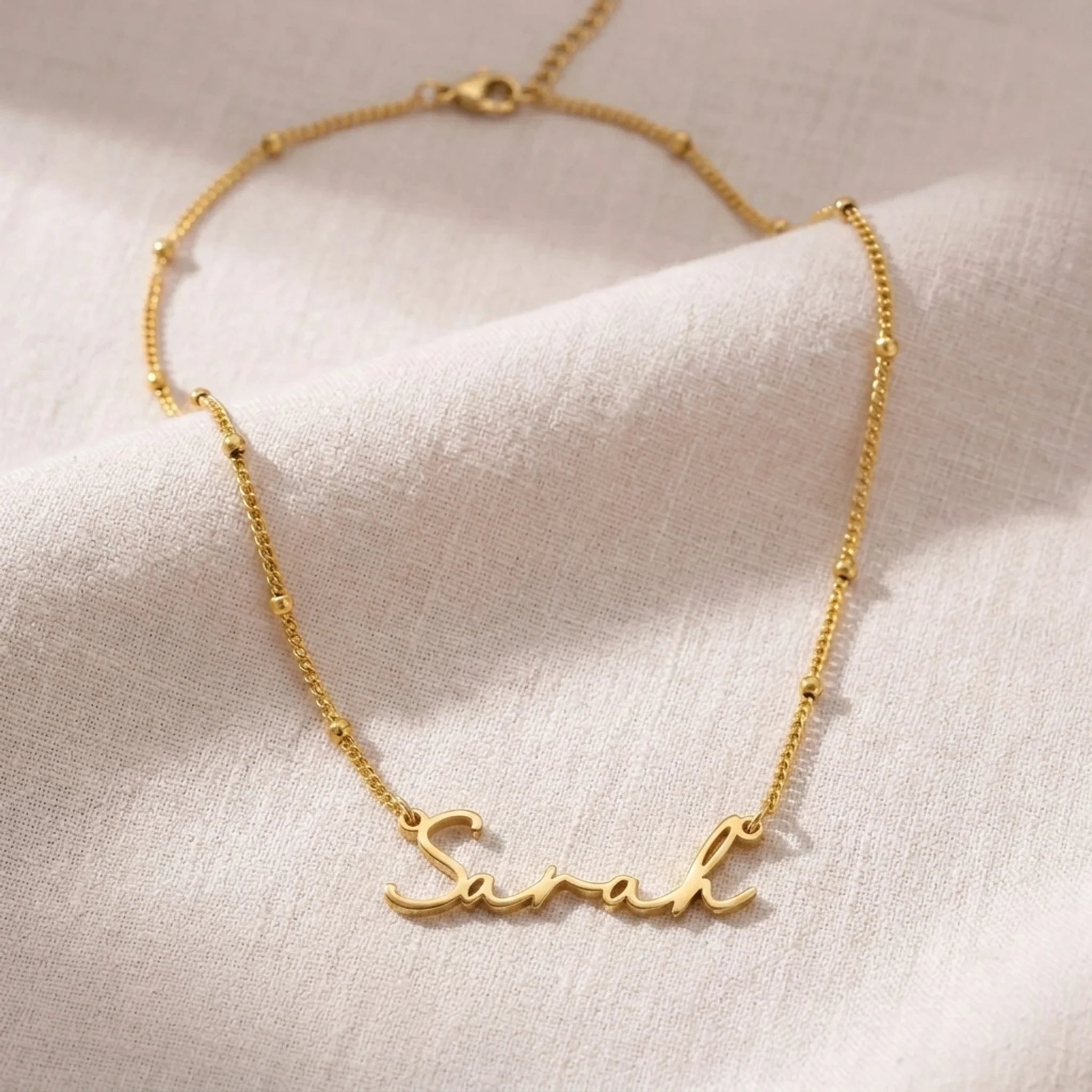 Sarah Name Necklace | 18ct Gold, Silver & Vermeil | Ready to Ship
