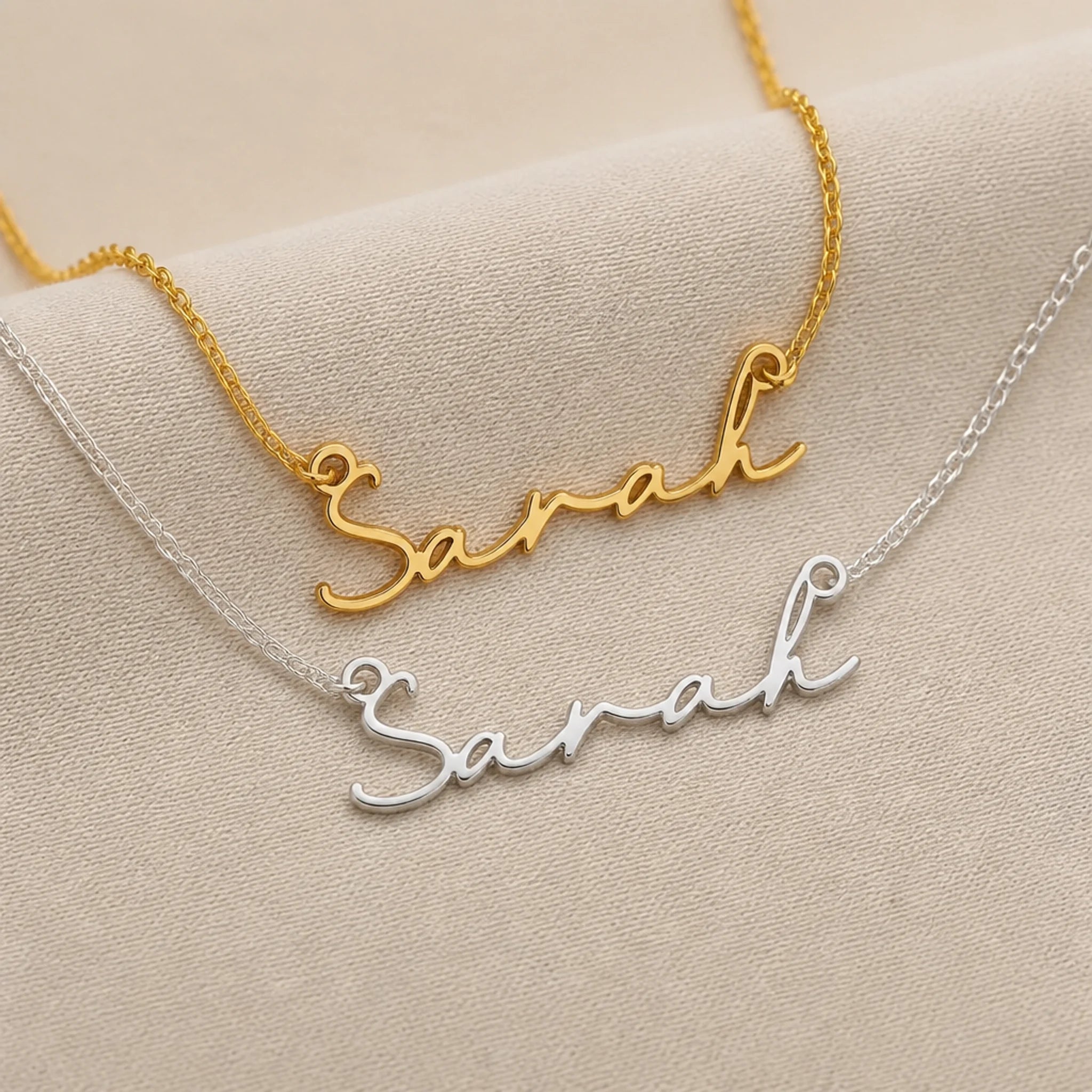 Sarah Name Necklace | 18ct Gold, Silver & Vermeil | Ready to Ship