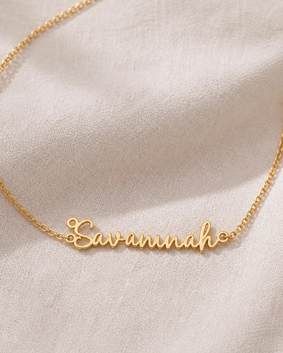 Savannah Name Necklace | 18ct Gold, Silver & Vermeil | Ready to Ship