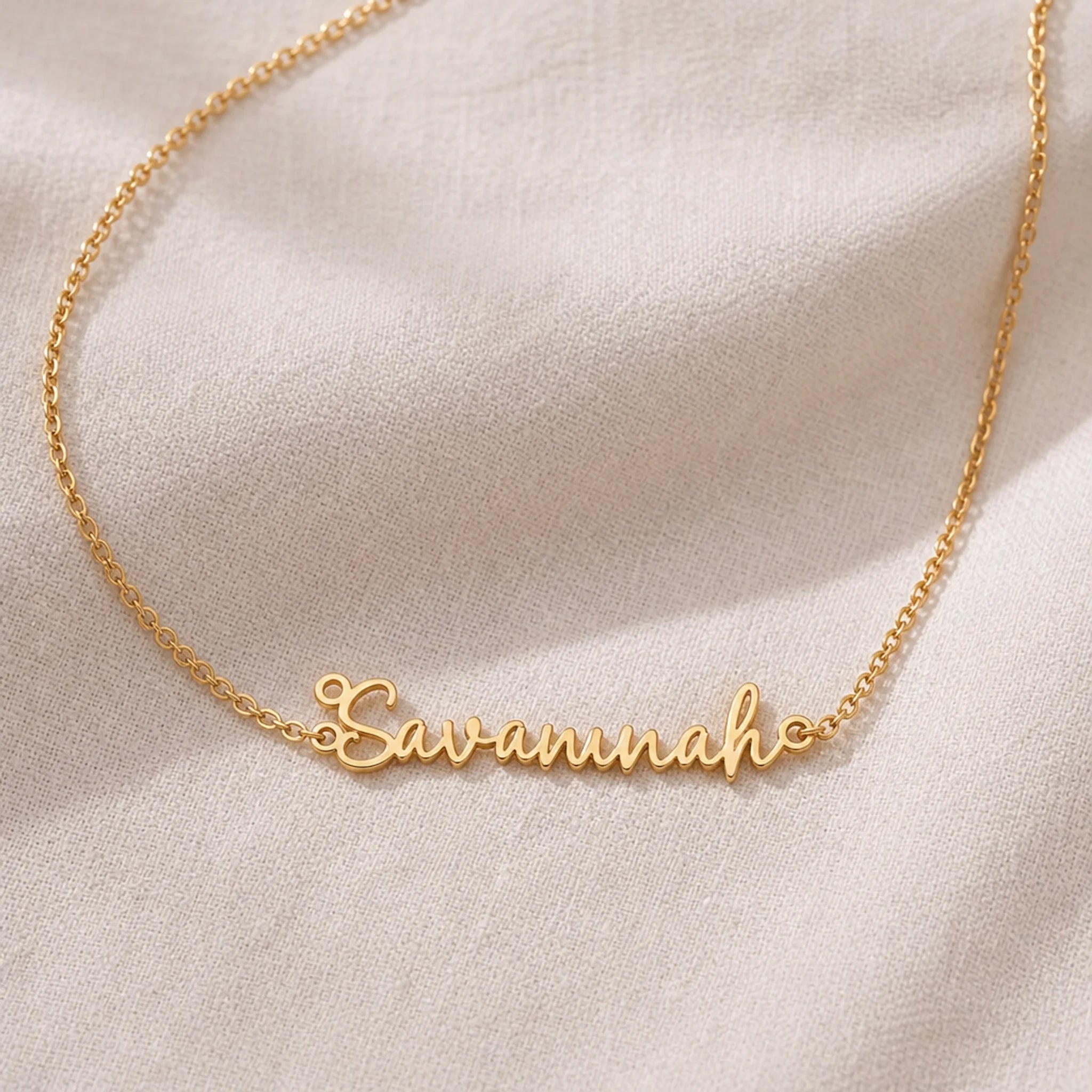 Savannah Name Necklace | 18ct Gold, Silver & Vermeil | Ready to Ship