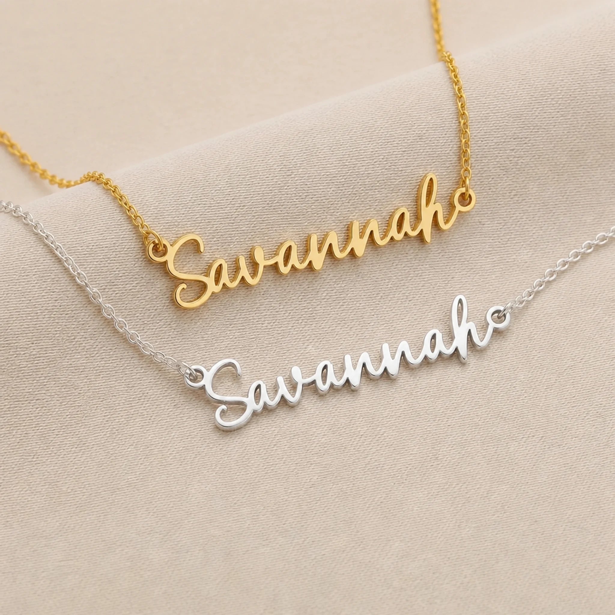 Savannah Name Necklace | 18ct Gold, Silver & Vermeil | Ready to Ship