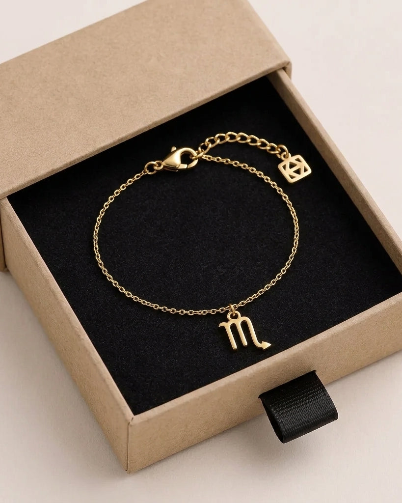 Scorpio Zodiac Bracelet | Star Sign Charm, Gold & Silver