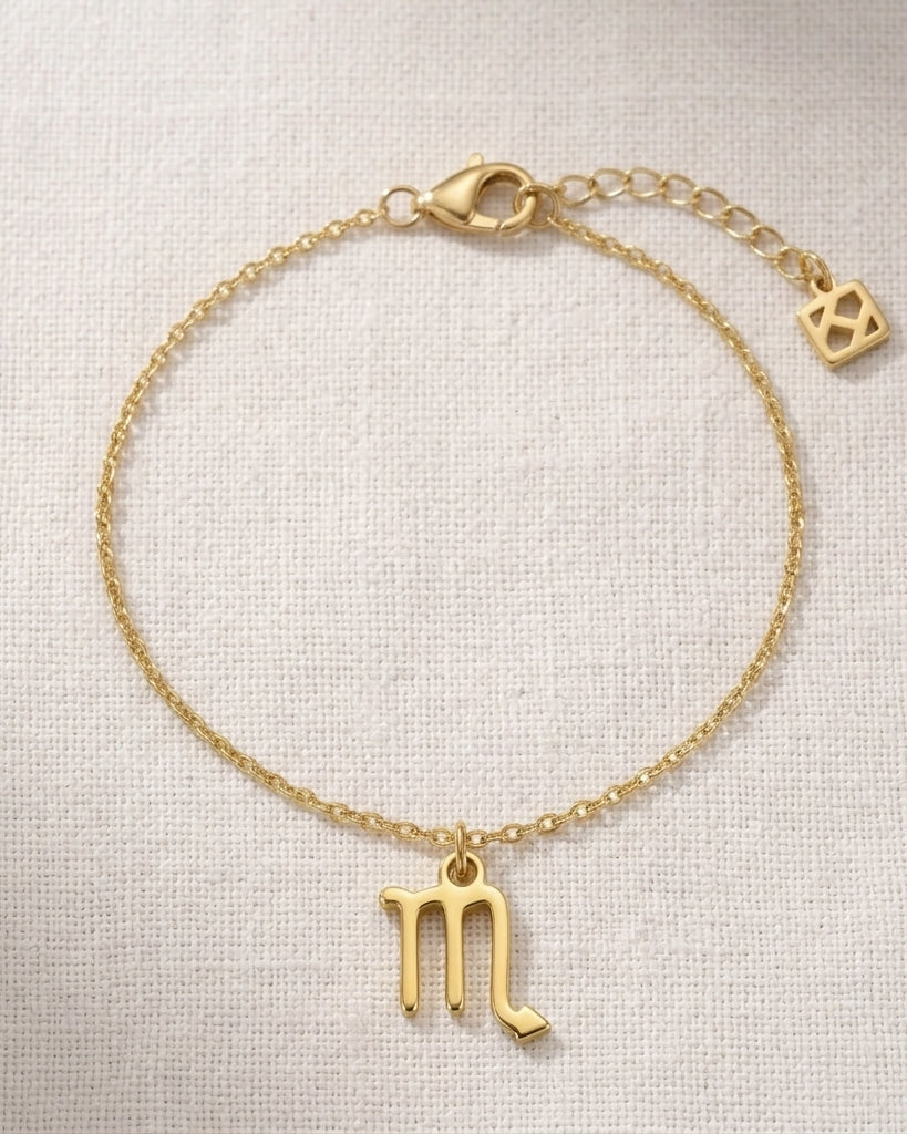Scorpio Zodiac Bracelet | Star Sign Charm, Gold & Silver