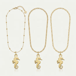 Seahorse Charm Necklace & Bracelet